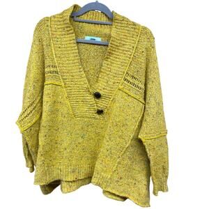 Camilla Tree Women's Oversized Handkerchief Sweater Yellow Speckled Confetti